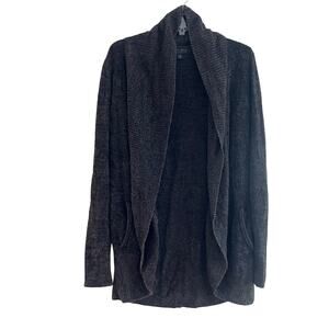 Barefoot DreamsCozychic Lite Circle Cardigan Dark Gray Black-Medium